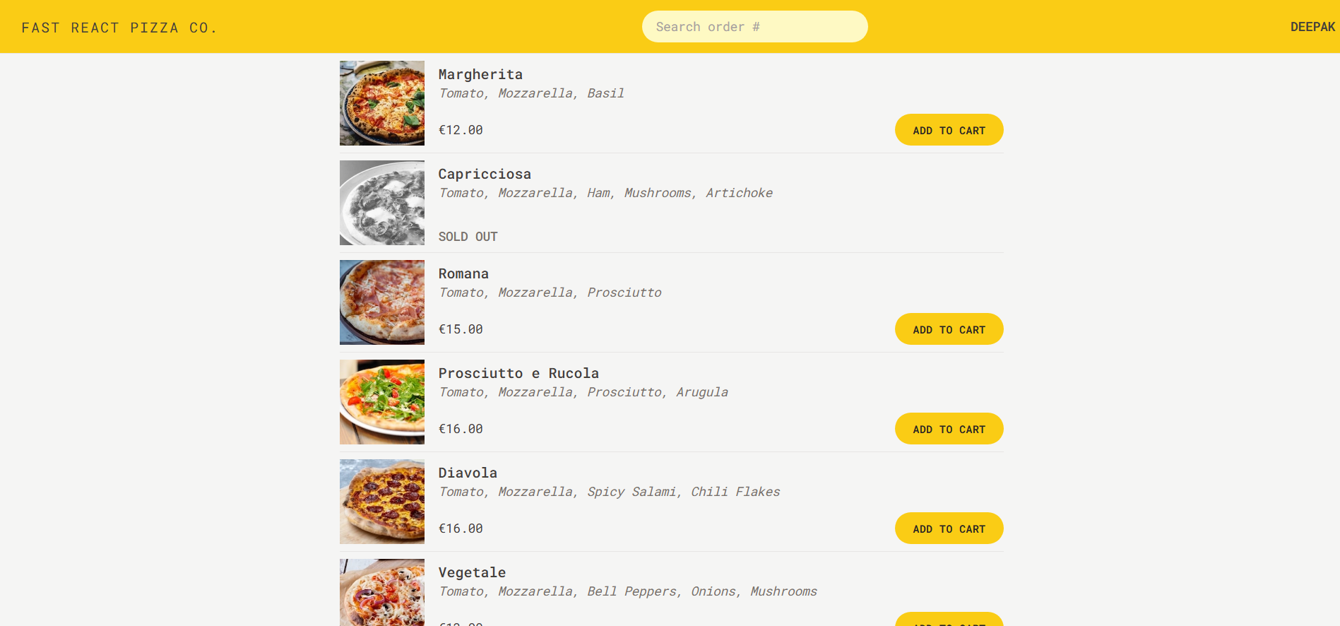 Fast pizza